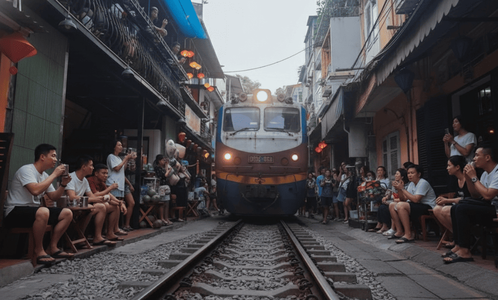 Visitors can enjoy aromatic coffee while waiting for the train to pass
